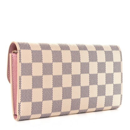 Louis Vuitton Damier Azur Emilie Wallet Rose Ballerine 3 of 8