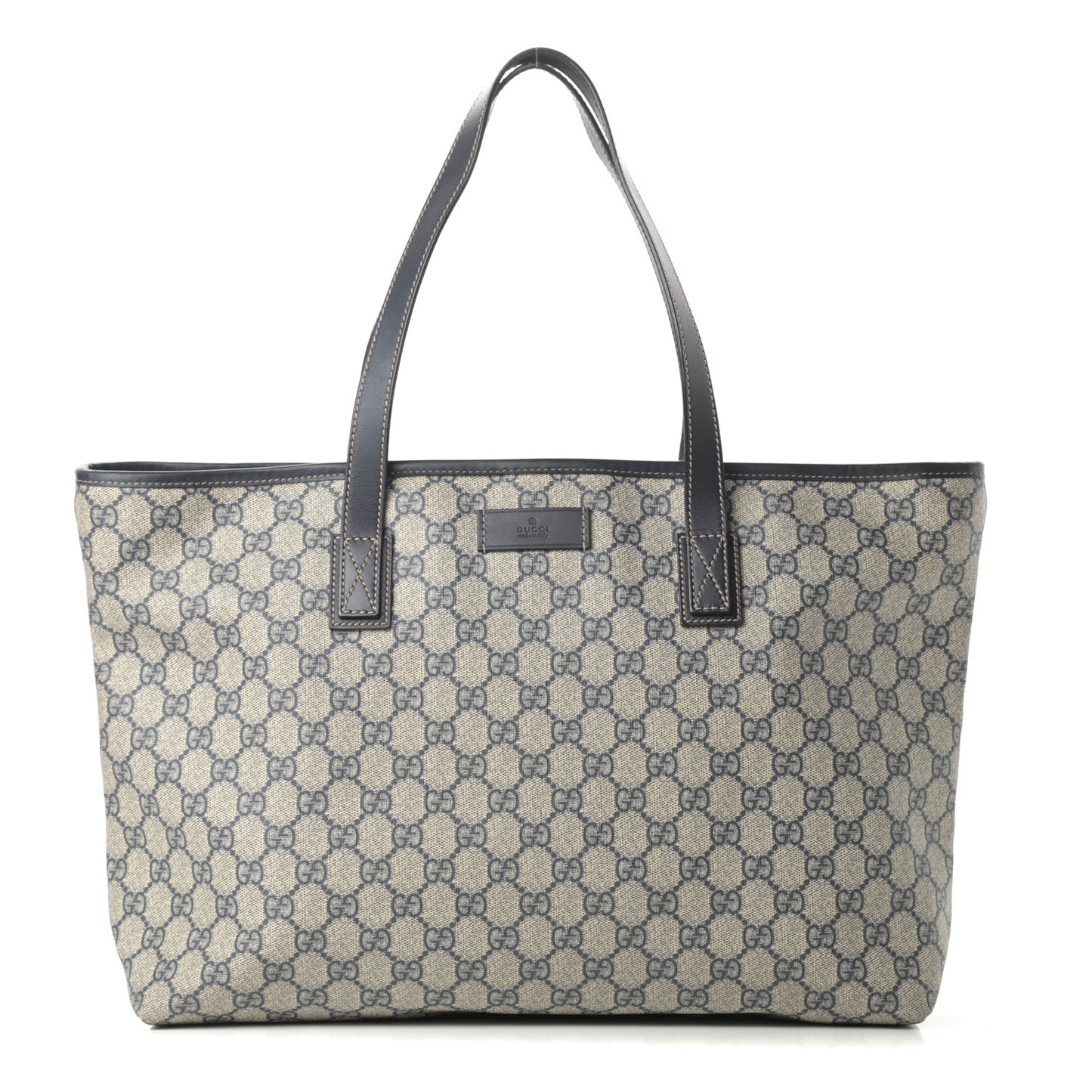GG Supreme Monogram Medium Zippered Shopping Tote Navy