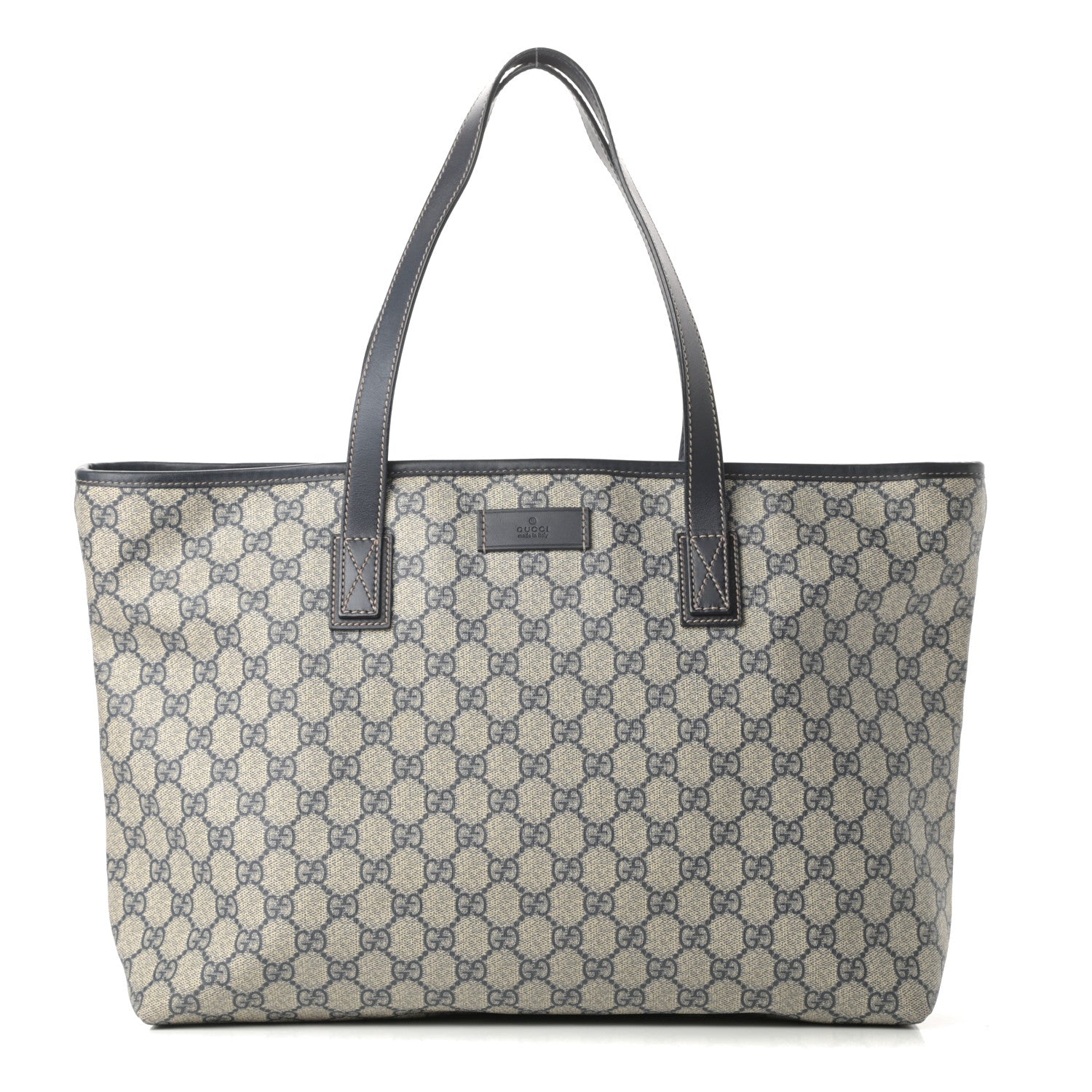 Gucci GG Supreme Monogram Medium Zippered Shopping Tote Navy 1 of 12