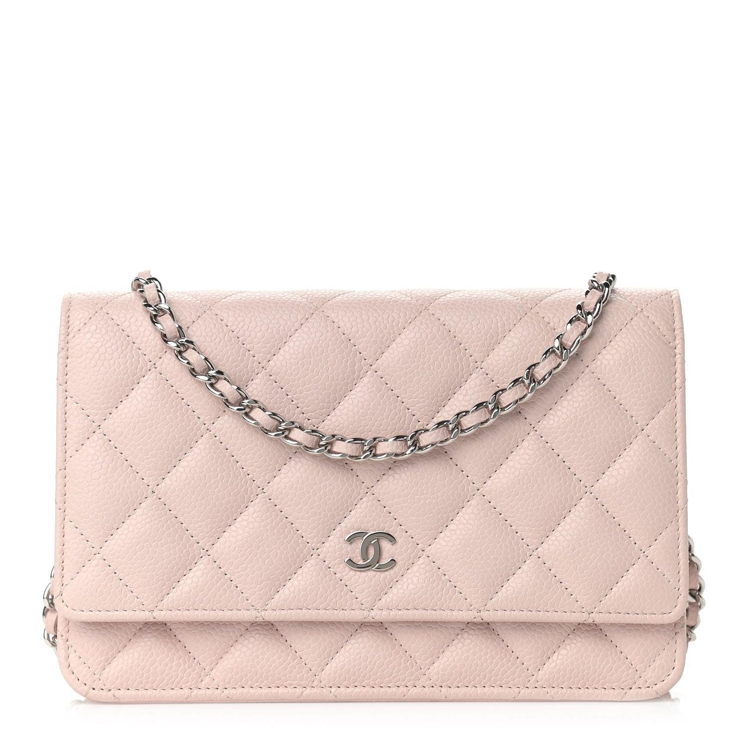 Chanel Caviar Quilted Wallet On Chain WOC Light Pink 1 of 10