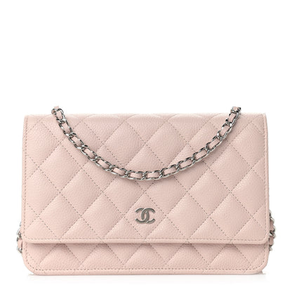 Chanel Caviar Quilted Wallet On Chain WOC Light Pink 1 of 10