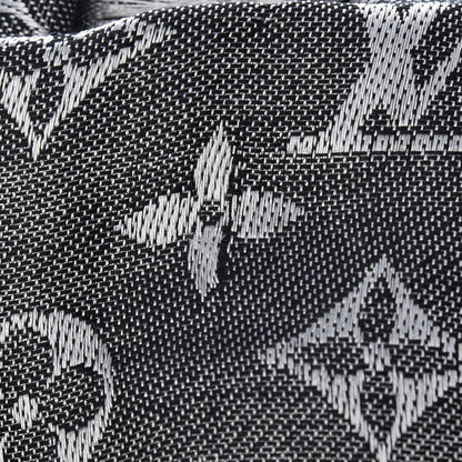 Louis Vuitton Wool Silk Monogram Denim Shawl Black 5 of 5