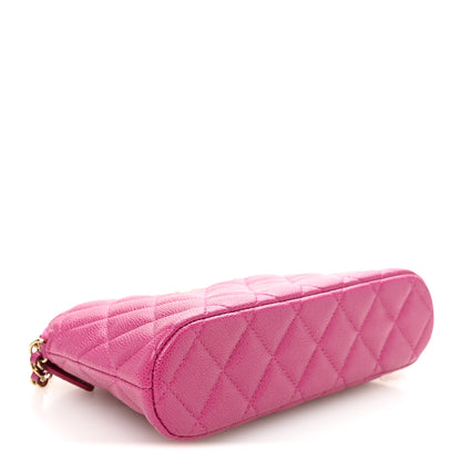 Chanel Caviar Quilted Classic Clutch With Chain Fuchsia 4 of 10