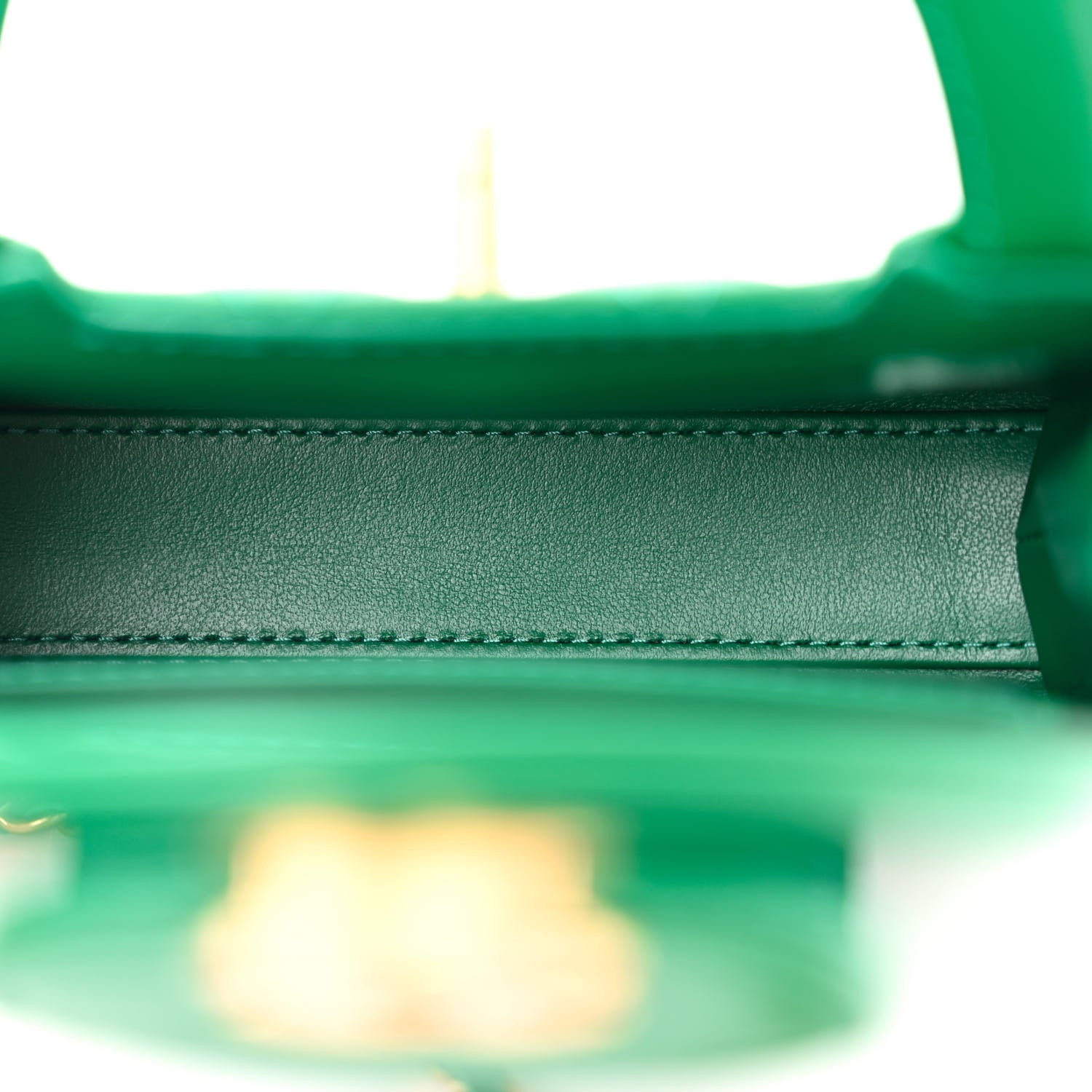 Chanel Shiny Aged Calfskin Quilted Mini Nano Kelly Shopper Green 5 of 11