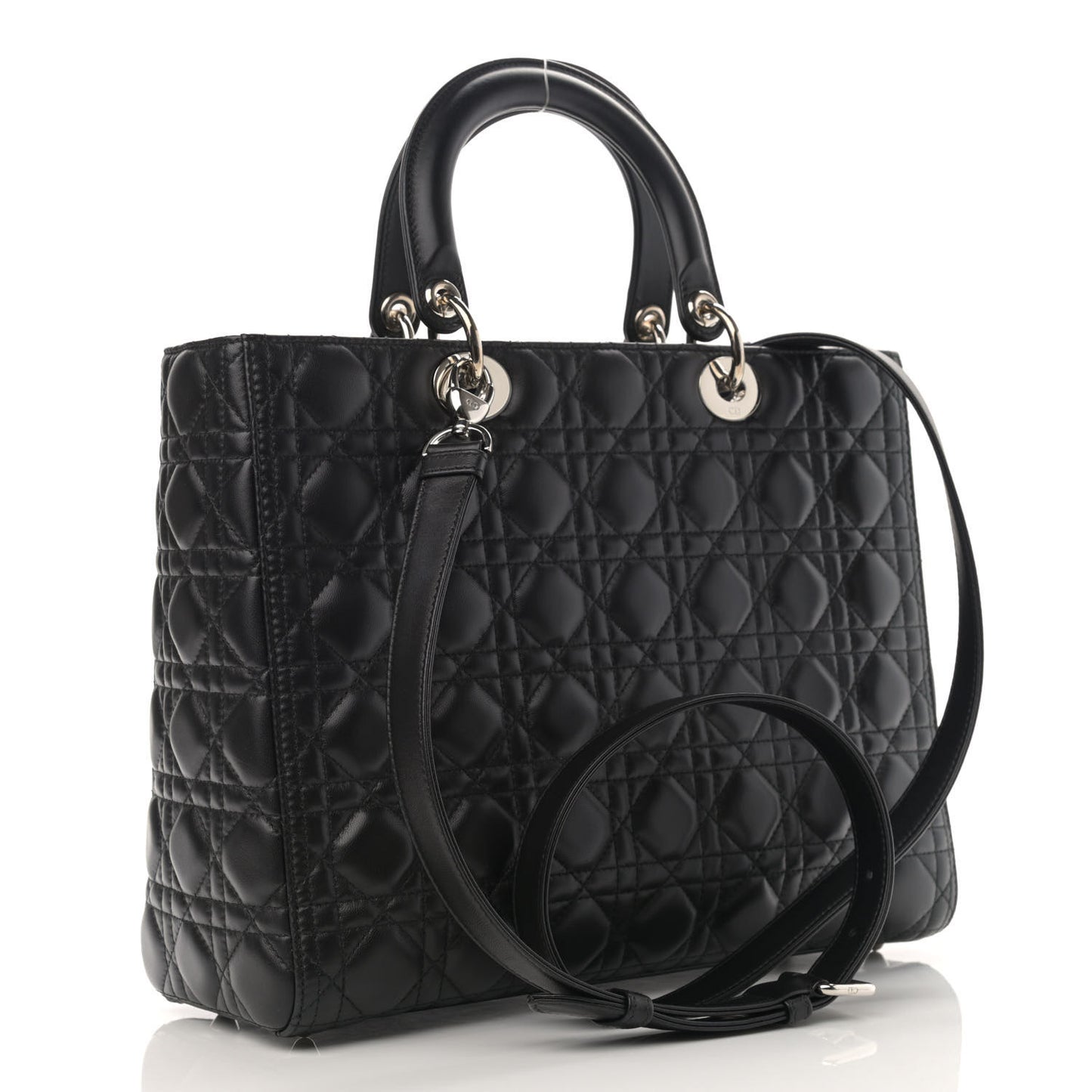 Lambskin Cannage Large Lady Dior Black