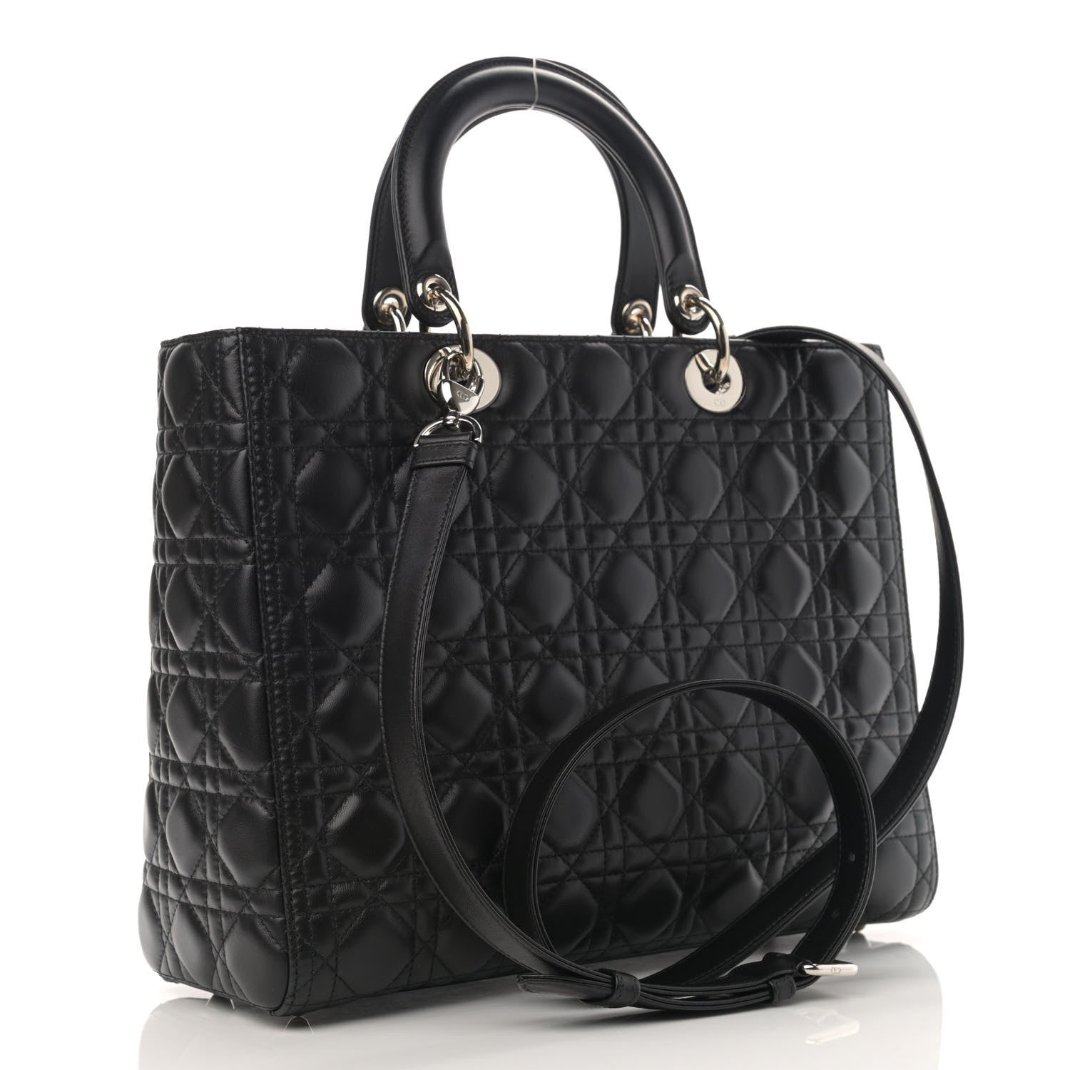 Christian Dior Lambskin Cannage Large Lady Dior Black 3 of 10
