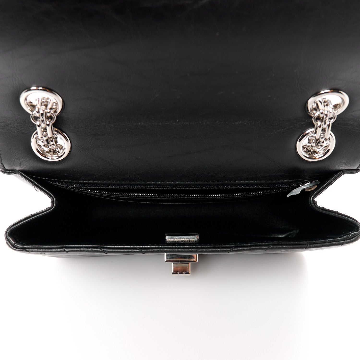 Chanel Aged Calfskin Chevron Quilted 2.55 Reissue Mini Flap Black 6 of 11