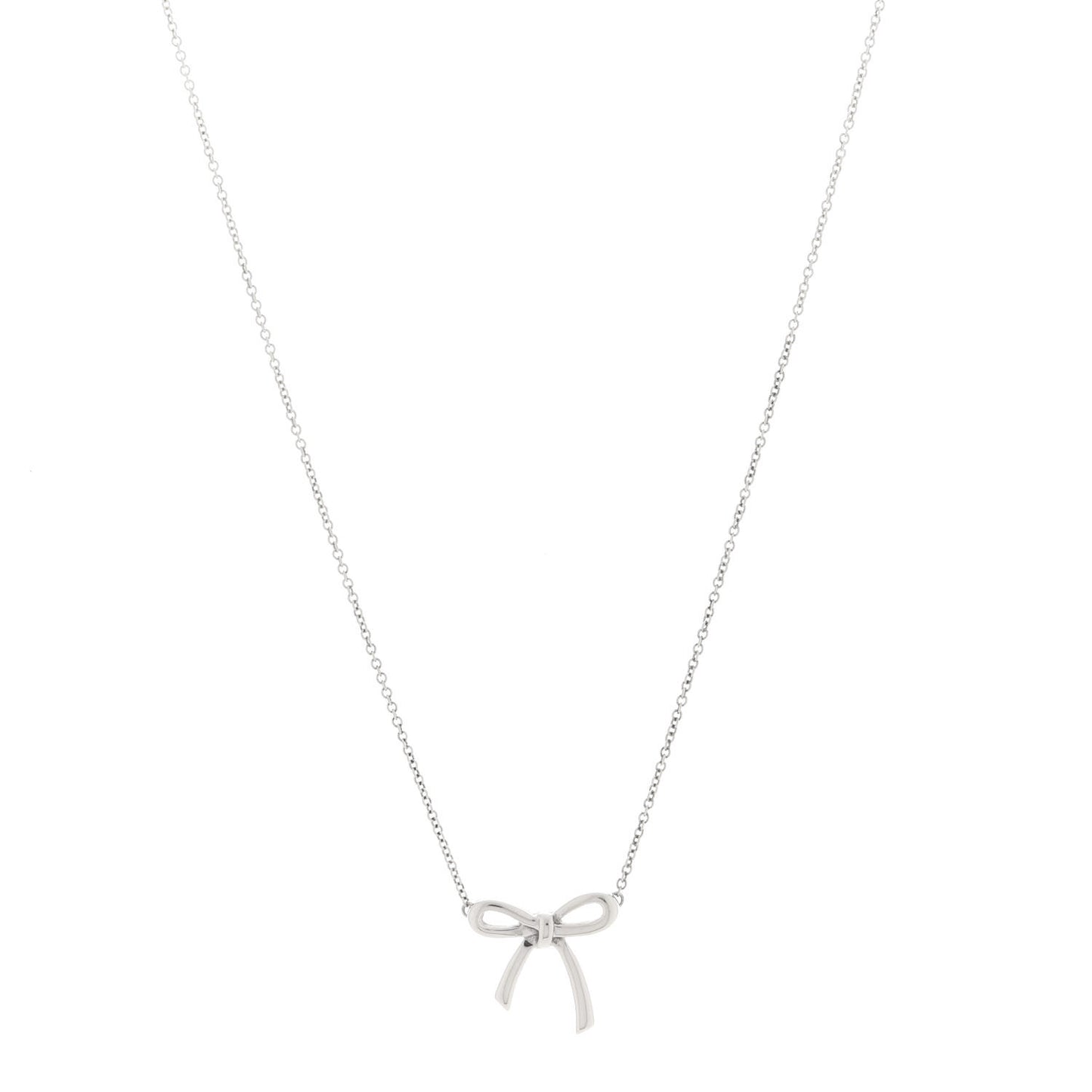 Sterling Silver Small Bow Pendant Necklace