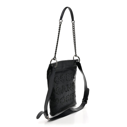 Chanel Calfskin Oser Sans Poser Messenger Dark Navy 3 of 12