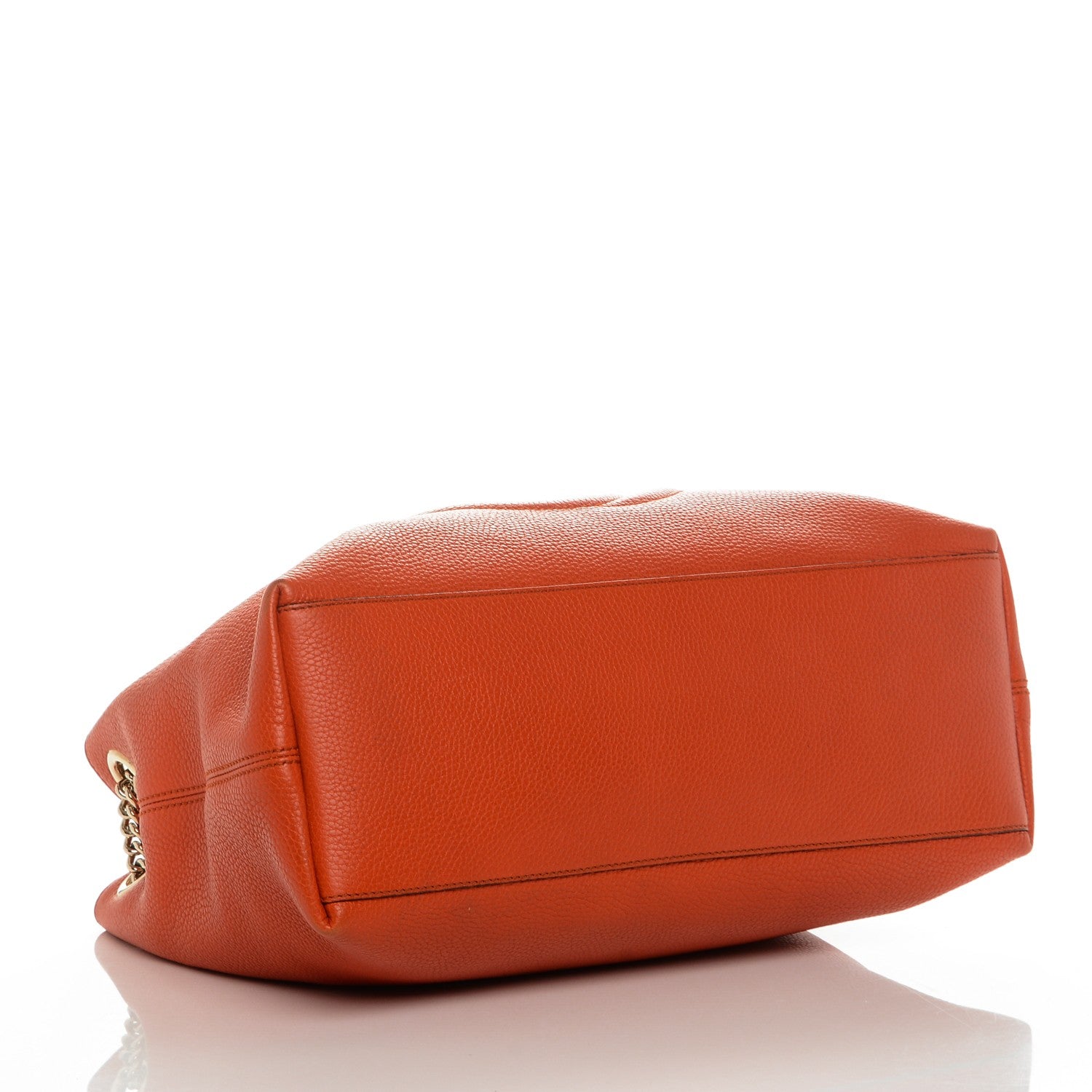 Gucci Pebbled Calfskin Medium Soho Chain Shoulder Bag Sun Orange 4 of 7