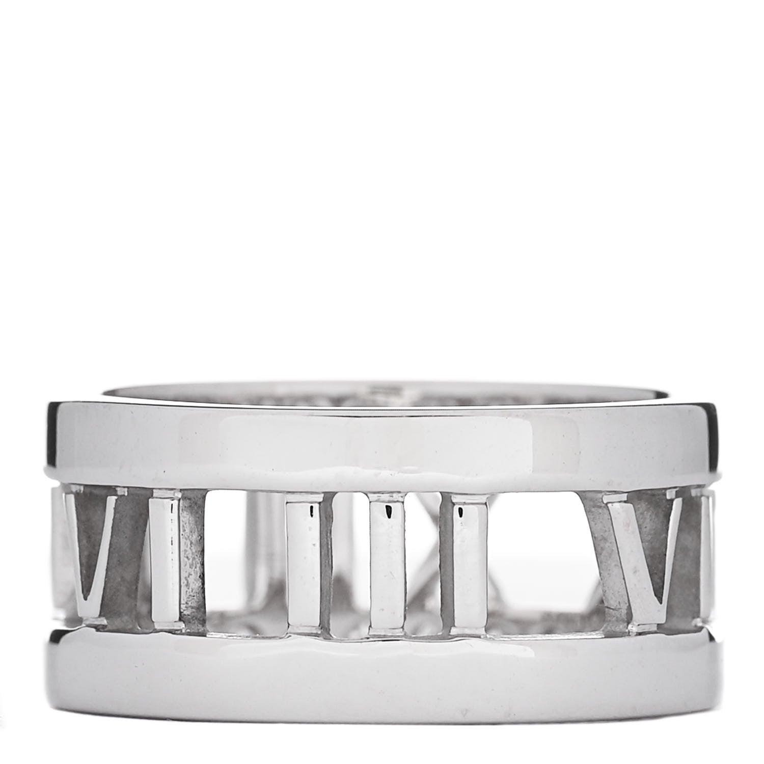 Tiffany 18K White Gold Diamond Wide Atlas Open Ring 50 5.5 3 of 5