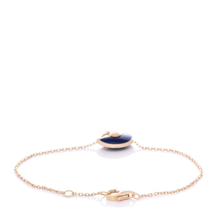 Cartier 18K Yellow Gold Diamond Lapis Lazuli Amulette de Cartier Bracelet 3 of 6