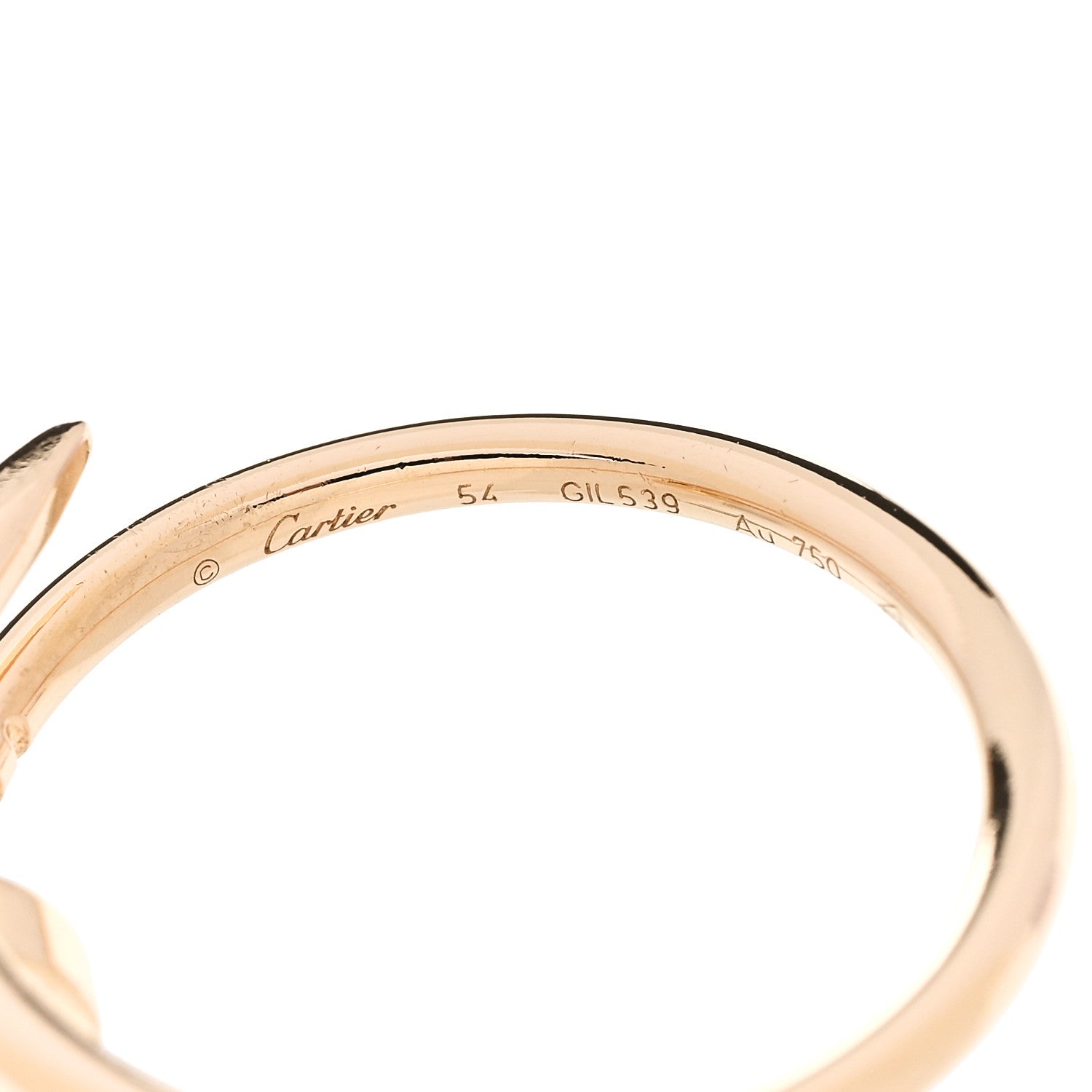 Cartier 18K Yellow Gold Small Juste Un Clou Ring 54 6.75 4 of 4