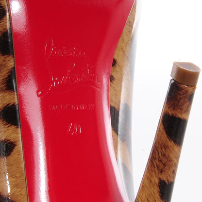 Christian Louboutin Patent Leopard Open Clic 120 Pumps 40 6 of 7