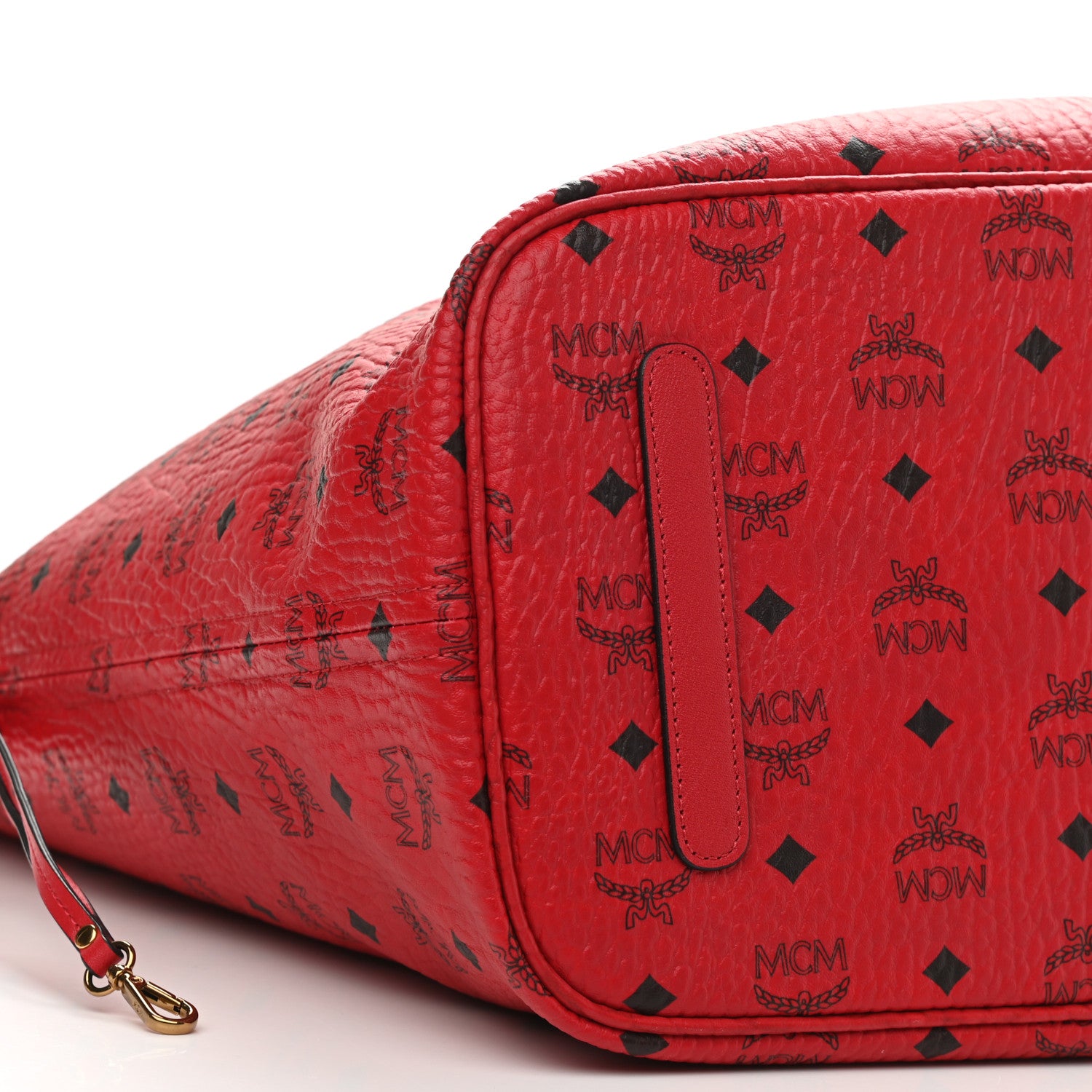 MCM Visetos Large Liz Reversible Shopper Tote Ruby Red 13 of 15