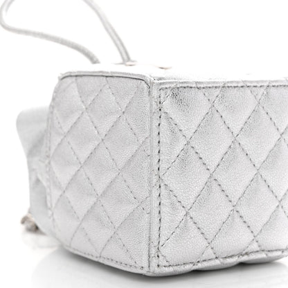 Chanel Metallic Caviar Quilted Mini Drawstring Bucket Bag Silver 9 of 10