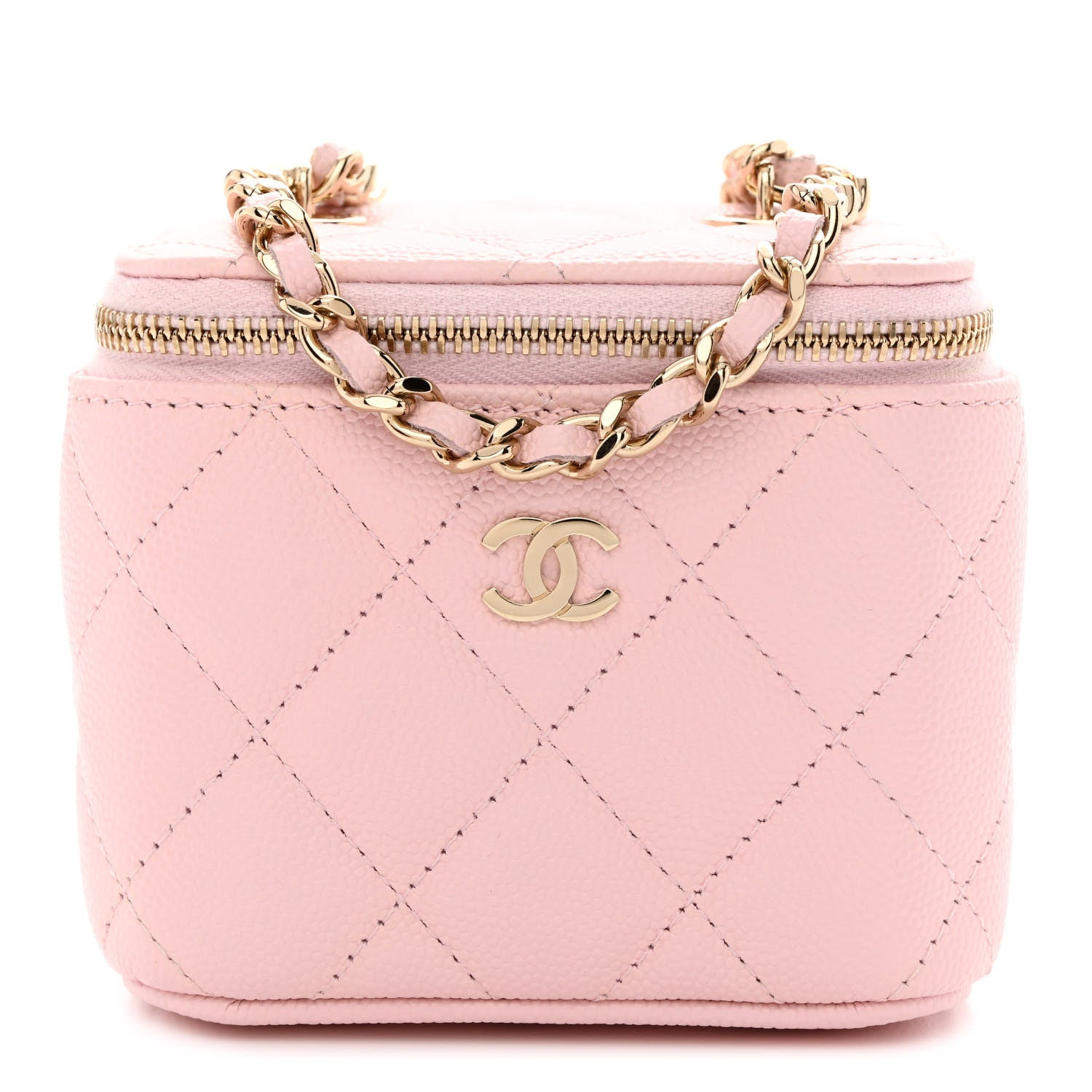 Chanel Caviar Quilted Mini Vanity Case With Chain Light Pink 1 of 11