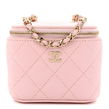 Chanel Caviar Quilted Mini Vanity Case With Chain Light Pink 1 of 11