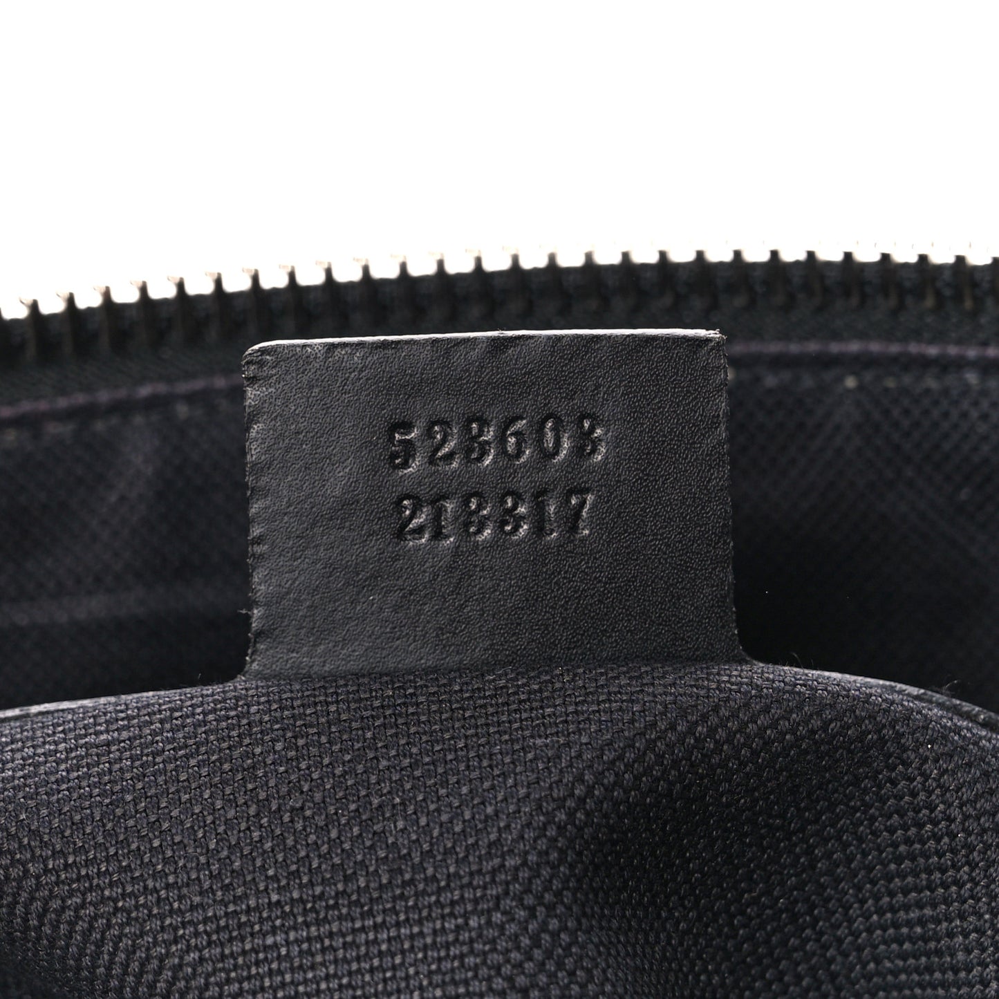 GG Supreme Monogram Calfskin Web Flat Wristlet Black Grey