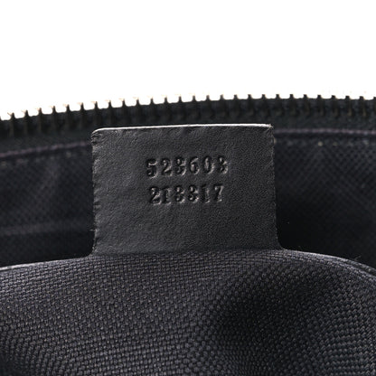 Gucci GG Supreme Monogram Calfskin Web Flat Wristlet Black Grey 8 of 12