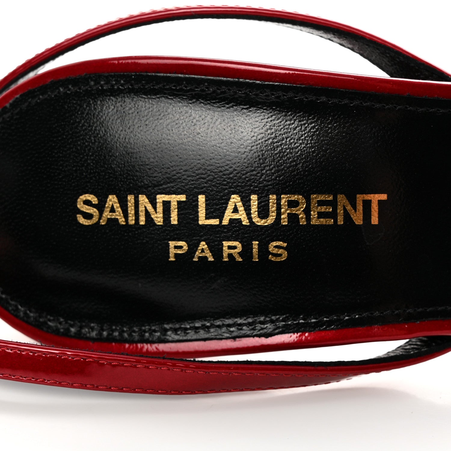 Saint Laurent Calfskin Patent Ankle Strap Sandals 39 Tibet Red 7 of 13
