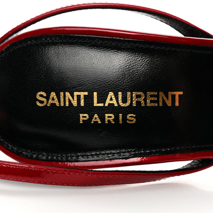 Saint Laurent Calfskin Patent Ankle Strap Sandals 39 Tibet Red 7 of 13