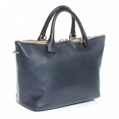 Chloe Calfskin Small Baylee Tote Grey Navy 3 of 7
