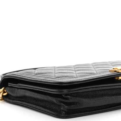 Chanel Caviar Quilted Boy Wallet On Chain WOC Black 10 of 14