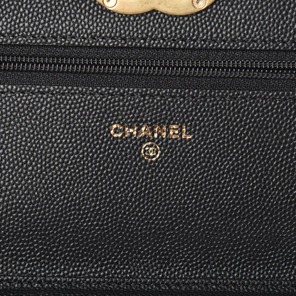 Chanel Caviar Suede Stitched Lady Coco Wallet On Chain WOC Black 6 of 15