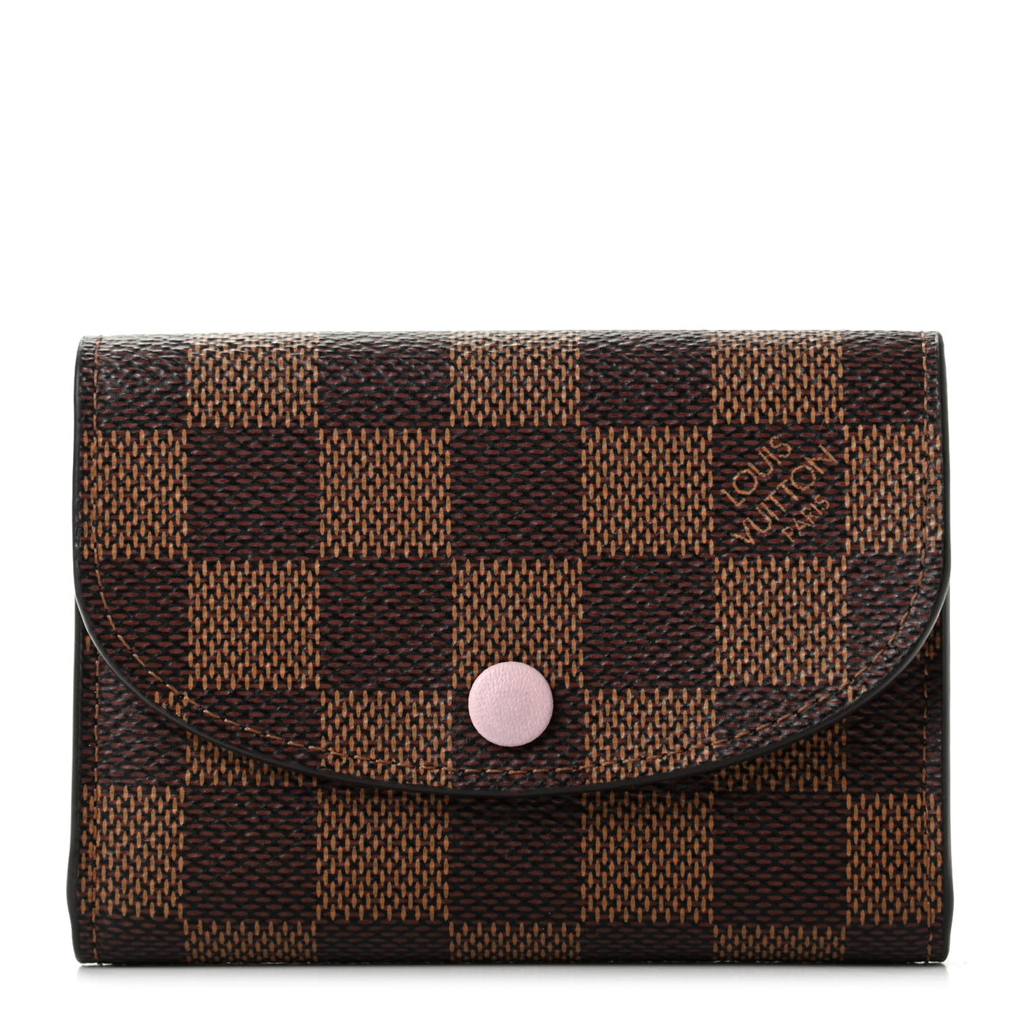 Damier Ebene Rosalie Coin Purse Rose Ballerine