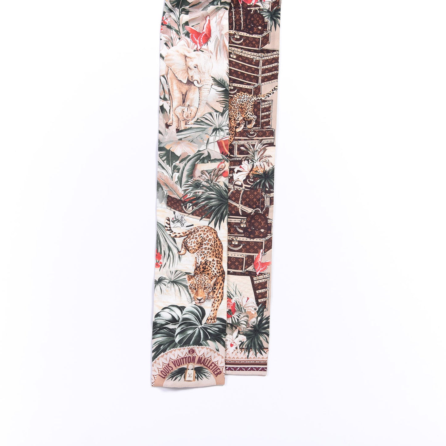 Silk Voyage Extraordinaire Bandeau Scarf Beige