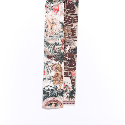 Louis Vuitton Silk Voyage Extraordinaire Bandeau Scarf Beige 2 of 3