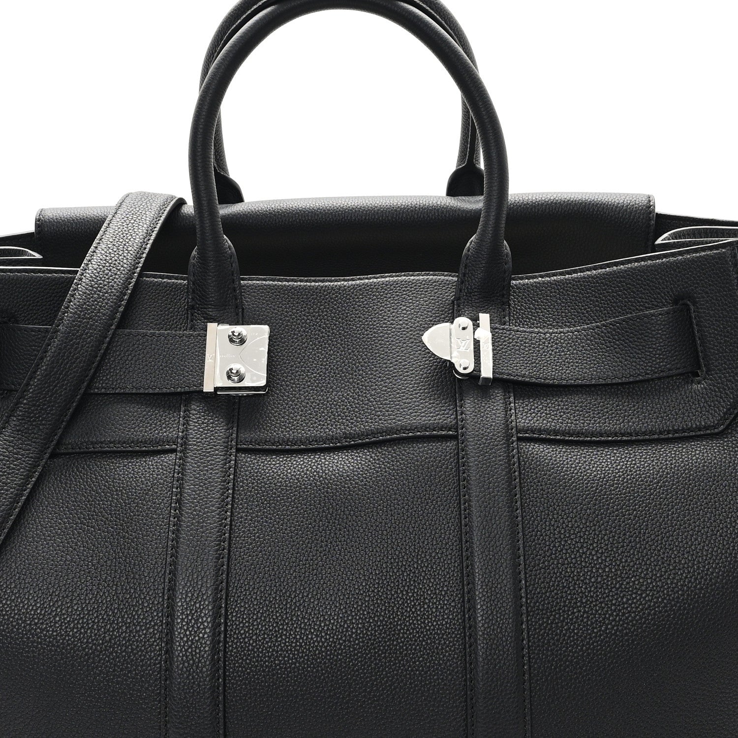 Louis Vuitton Millesime Calfskin Georges Tote GM Black 8 of 10