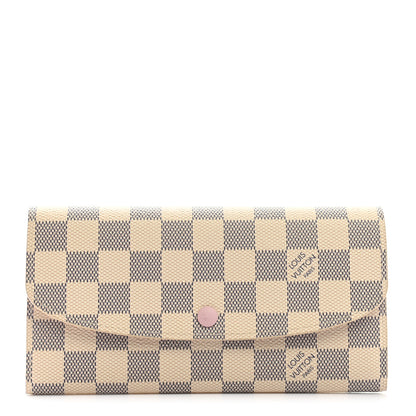 Louis Vuitton Damier Azur Emilie Wallet Rose Ballerine 1 of 8