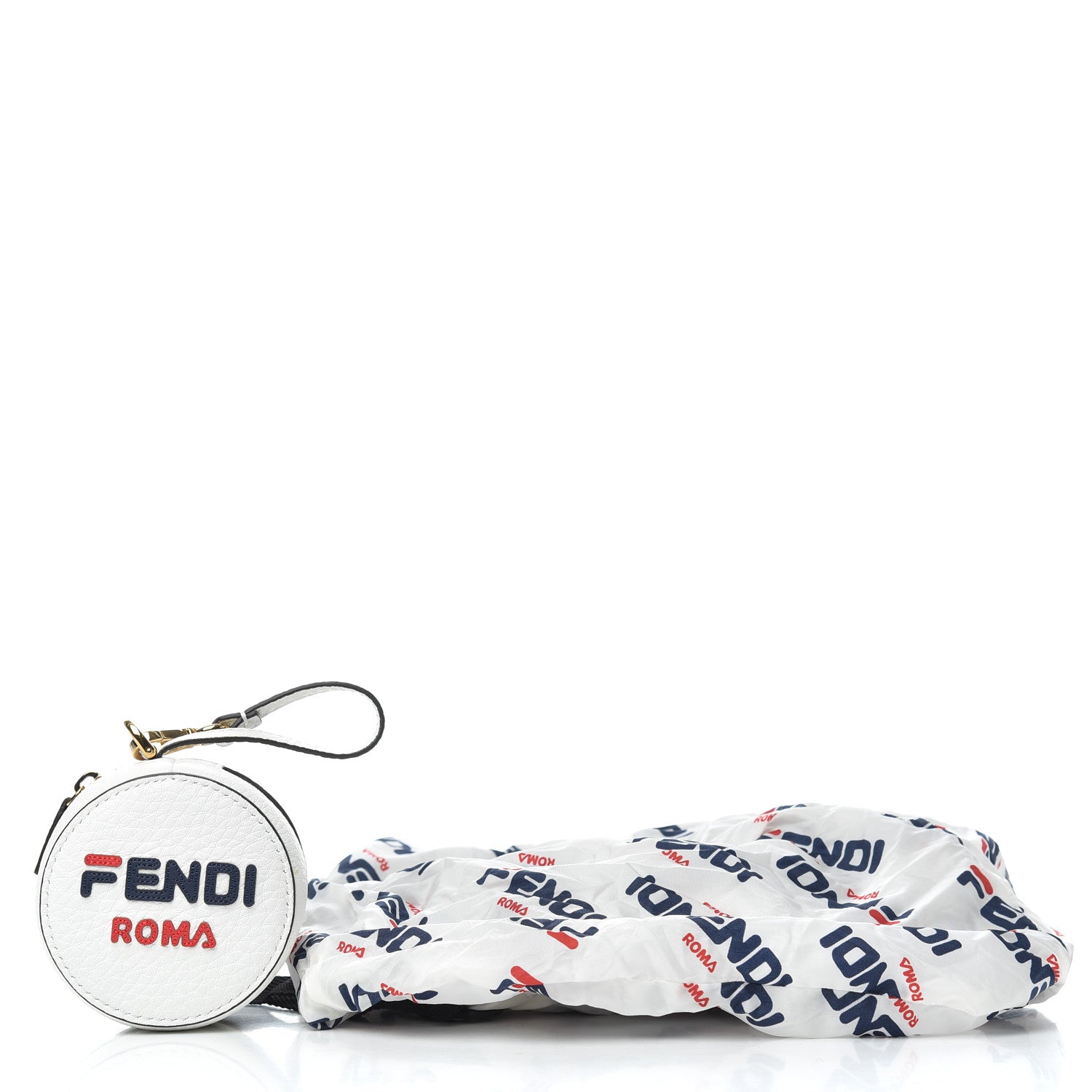 Fendi X FILA Calfskin Mania Backpack Help Bag Charm White Blueberry Multicolor 6 of 10