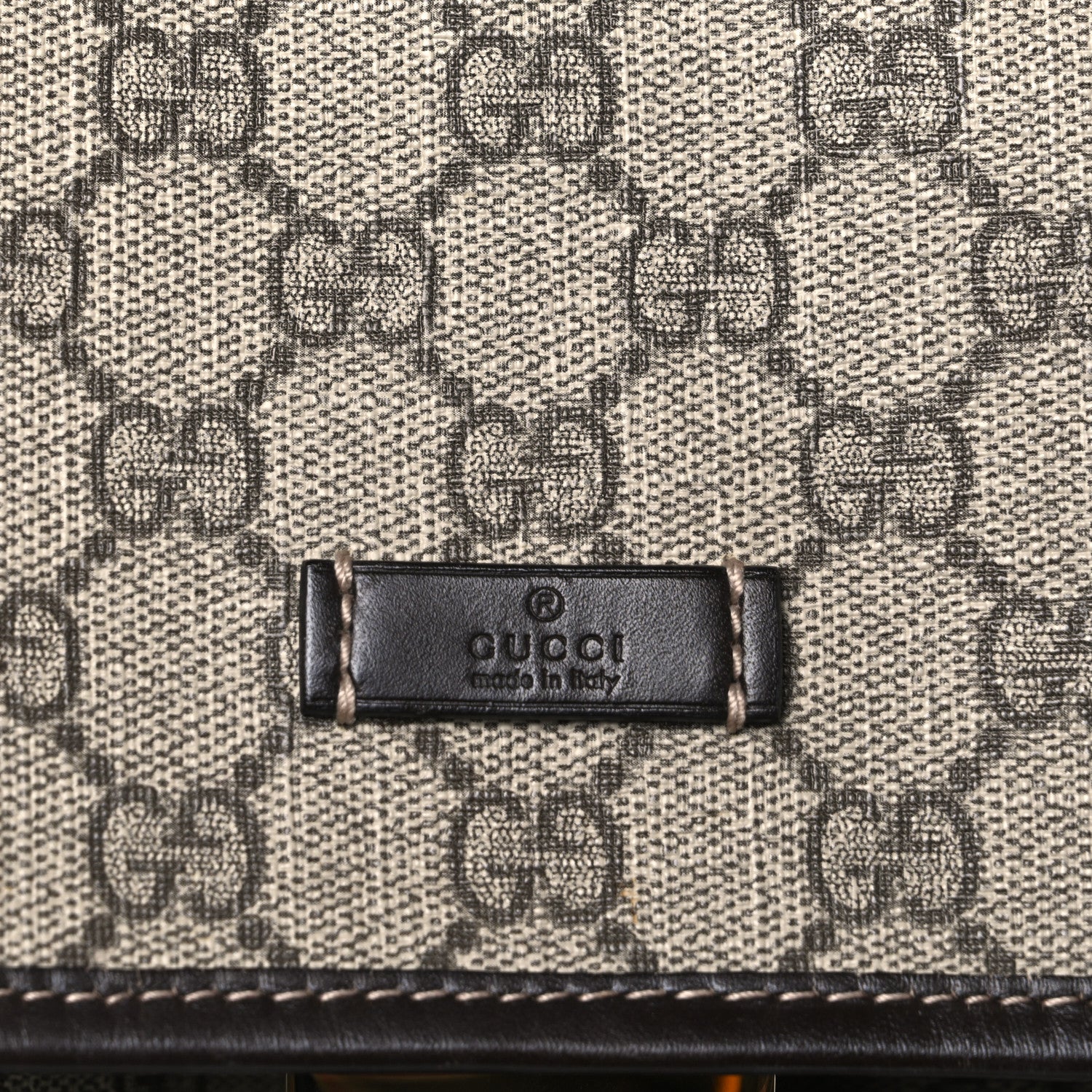 Gucci GG Supreme Monogram Medium Single Buckle Rucksack Backpack Beige Ebony Brown 8 of 10