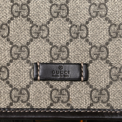 Gucci GG Supreme Monogram Medium Single Buckle Rucksack Backpack Beige Ebony Brown 8 of 10