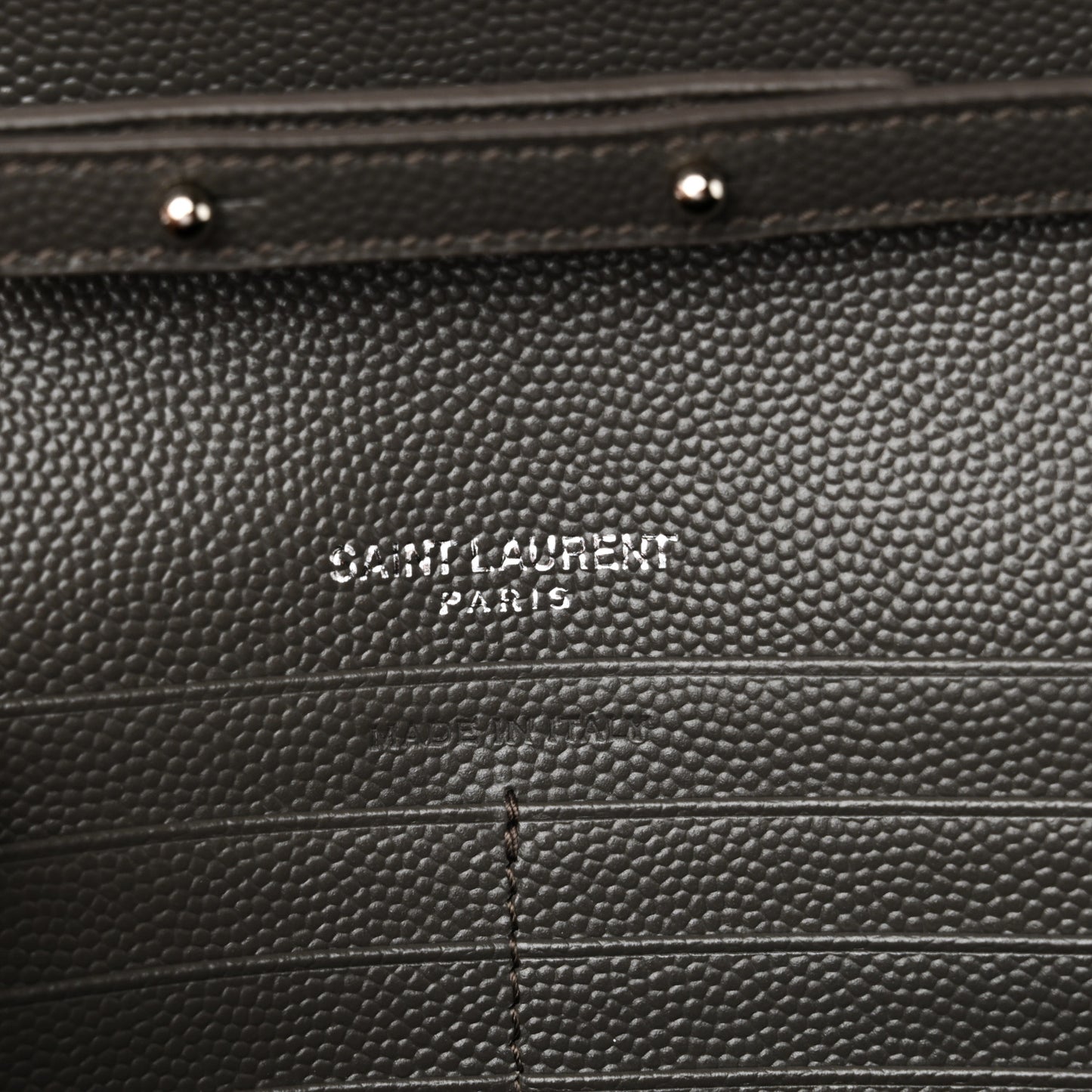 Grain De Poudre Matelasse Chevron Monogram Chain Wallet Fog