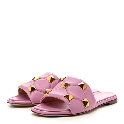 Valentino Garavani Nappa Roman Stud Flat Slide Sandals 35.5 Giacinto 3 of 9