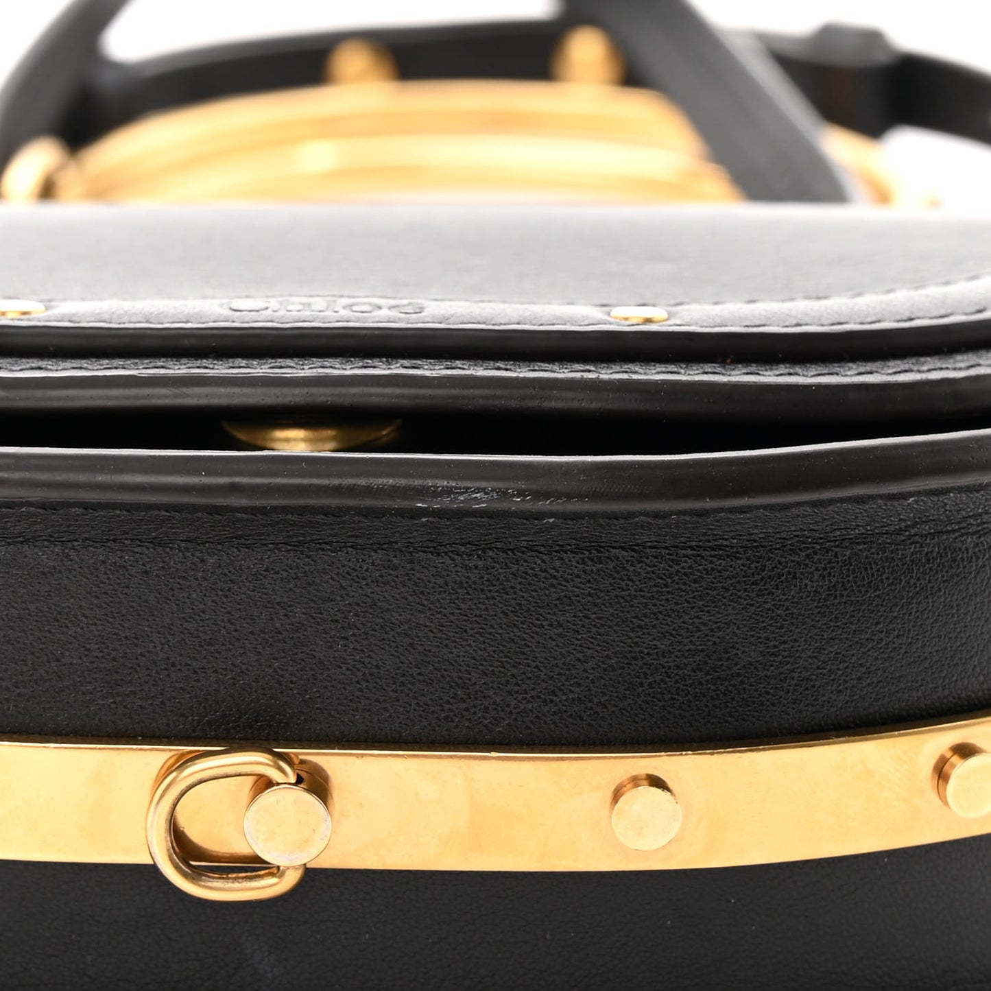 Calfskin Small Nile Bracelet Minaudiere Bag Black