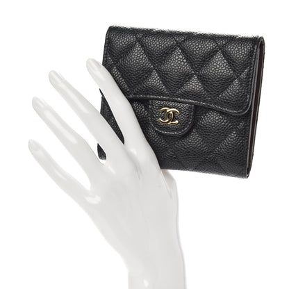 Chanel Caviar Quilted Compact Flap Wallet Black 2 of 9
