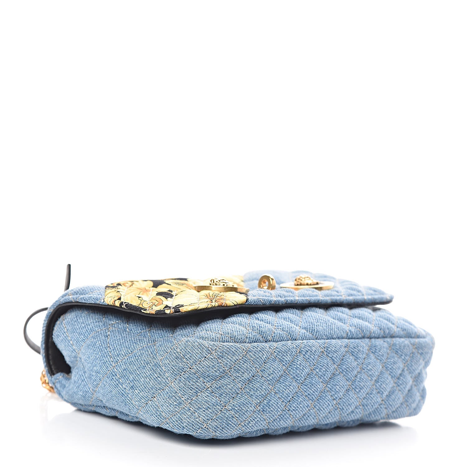 Versace Denim Barocco Printed Icon Small Crossbody Bag Blue 4 of 10