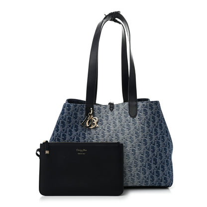 Christian Dior DIOR Denim Jacquard Oblique Large Toujours Blue 3 of 13