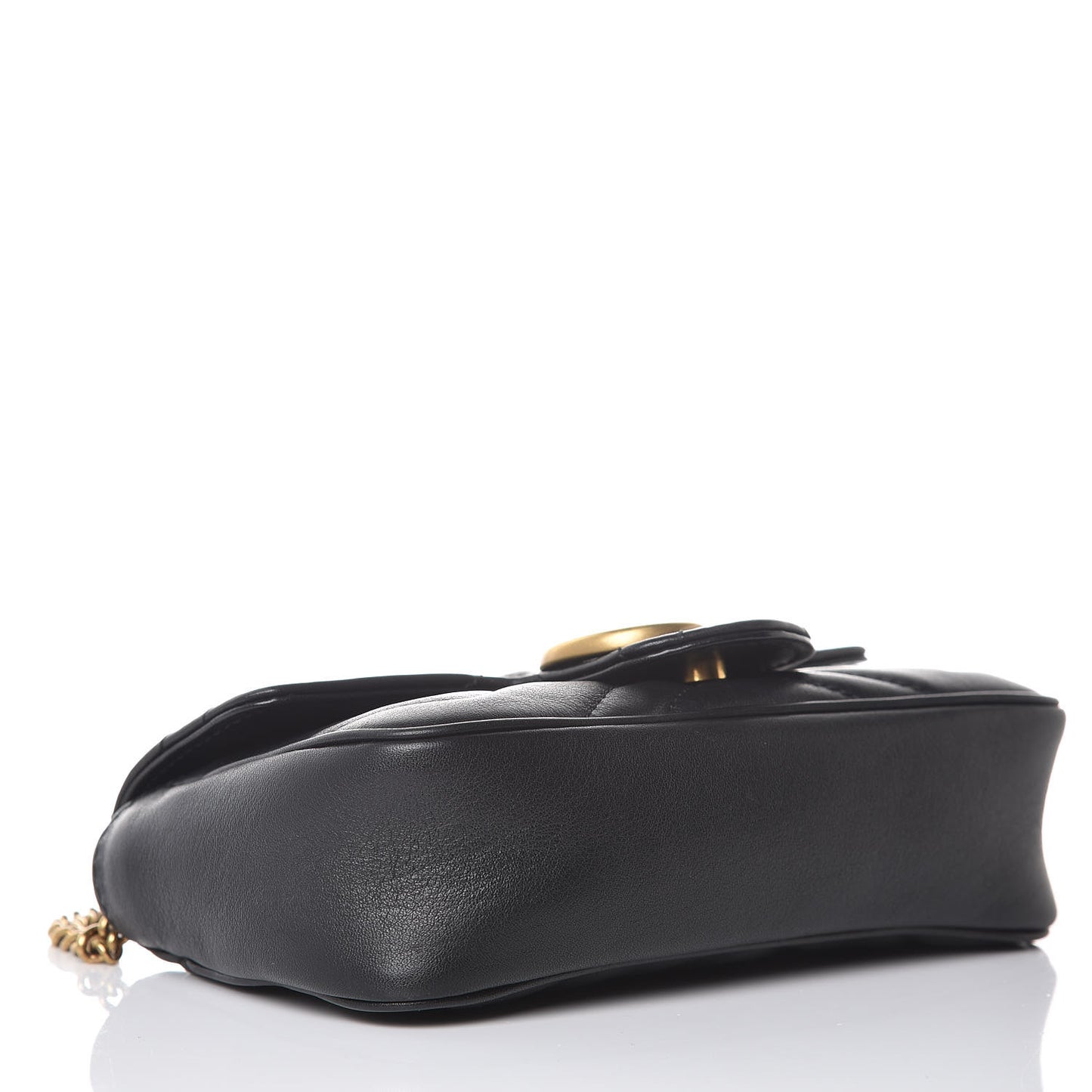 Calfskin Matelasse Super Mini GG Marmont Shoulder Bag Black