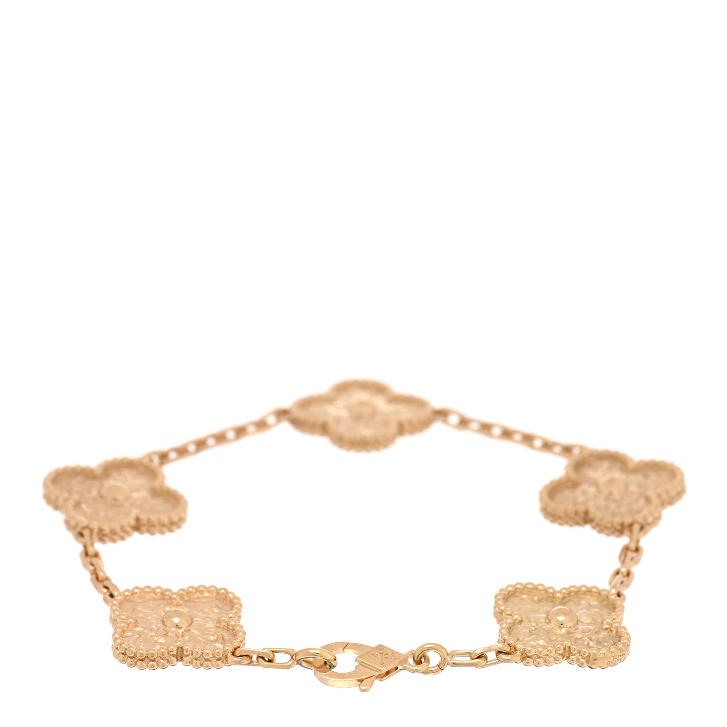 Van Cleef & Arpels 18K Yellow Gold 5 Motifs Vintage Alhambra Bracelet 2 of 4