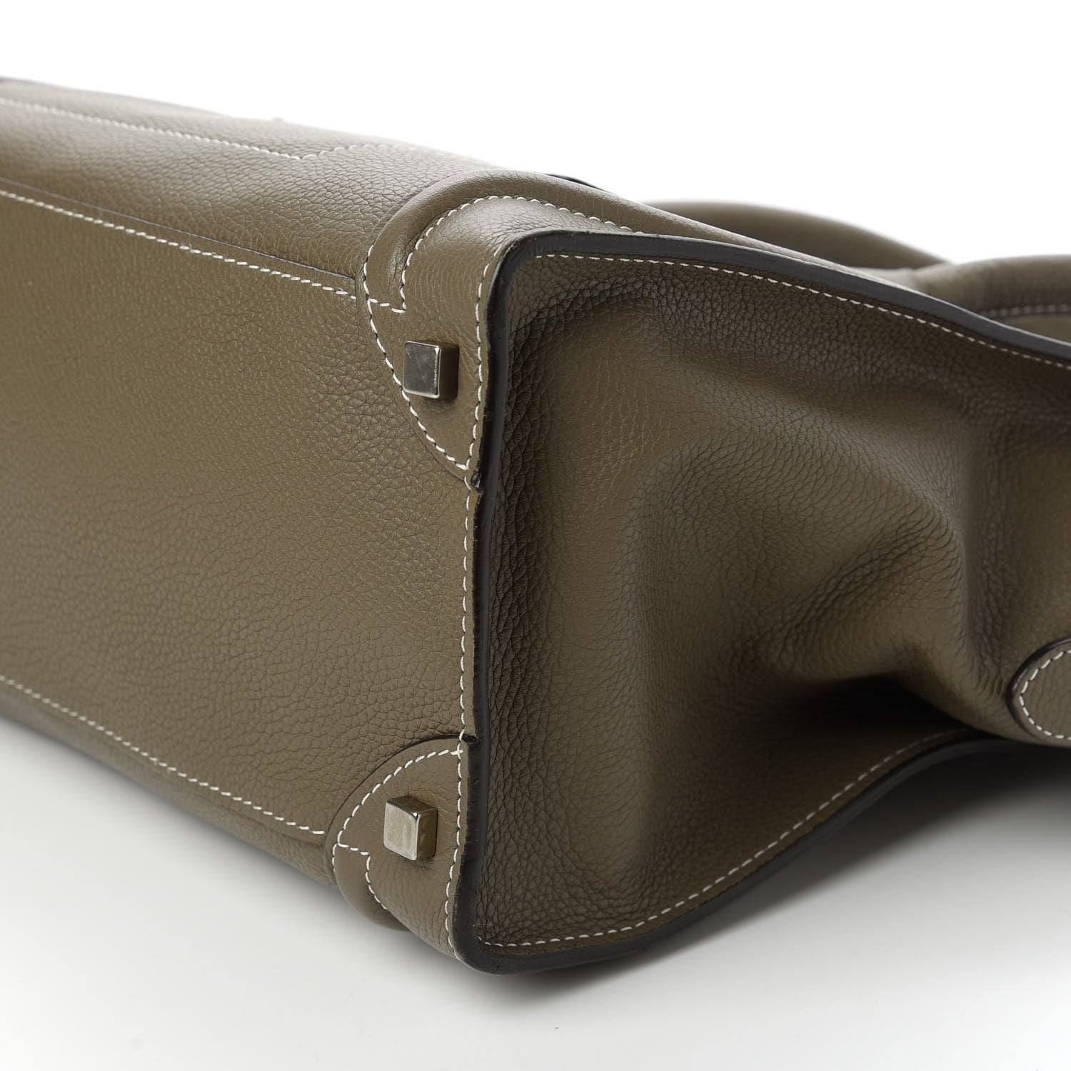 Celine Drummed Calfskin Shoulder Luggage Souris 7 of 10