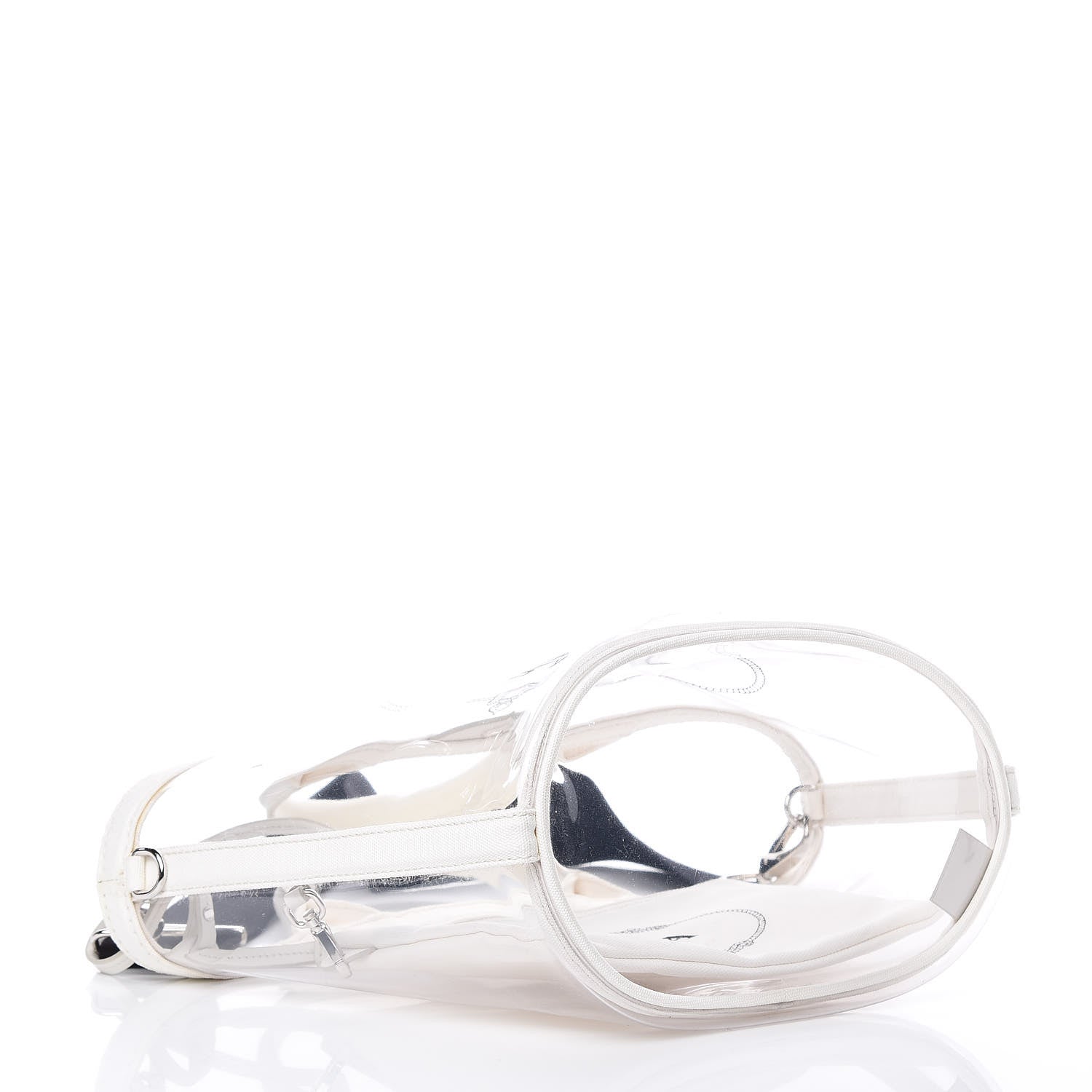 Prada Plexiglass Canapa Small Shopper Tote White 5 of 11