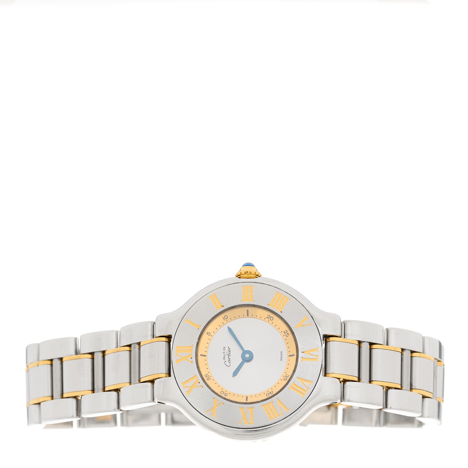 Cartier Stainless Steel 18K Yellow Gold 28mm Must De 21 Quartz Watch 2 of 4