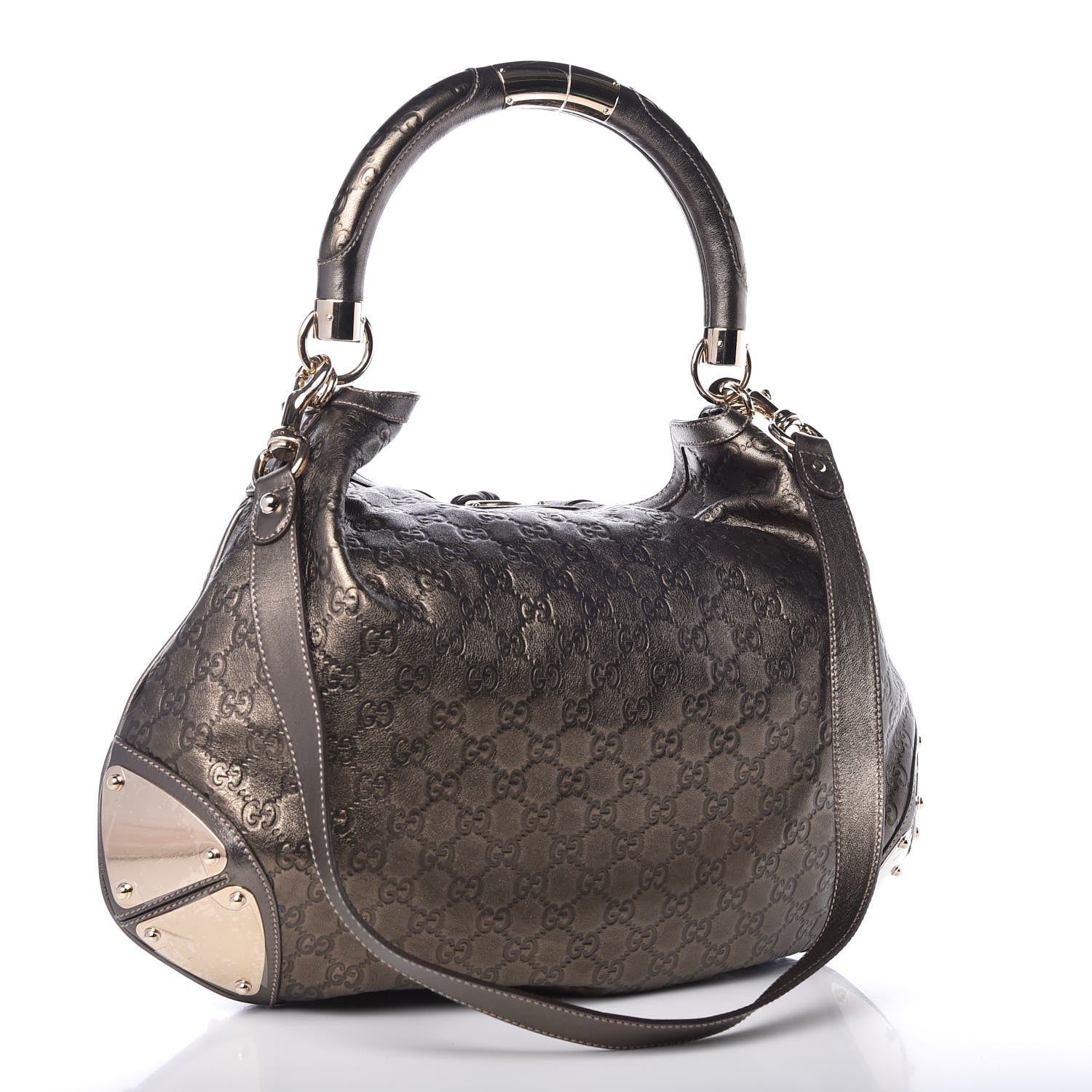 Gucci Guccissima Large Indy Top Handle Hobo Metallic 3 of 8