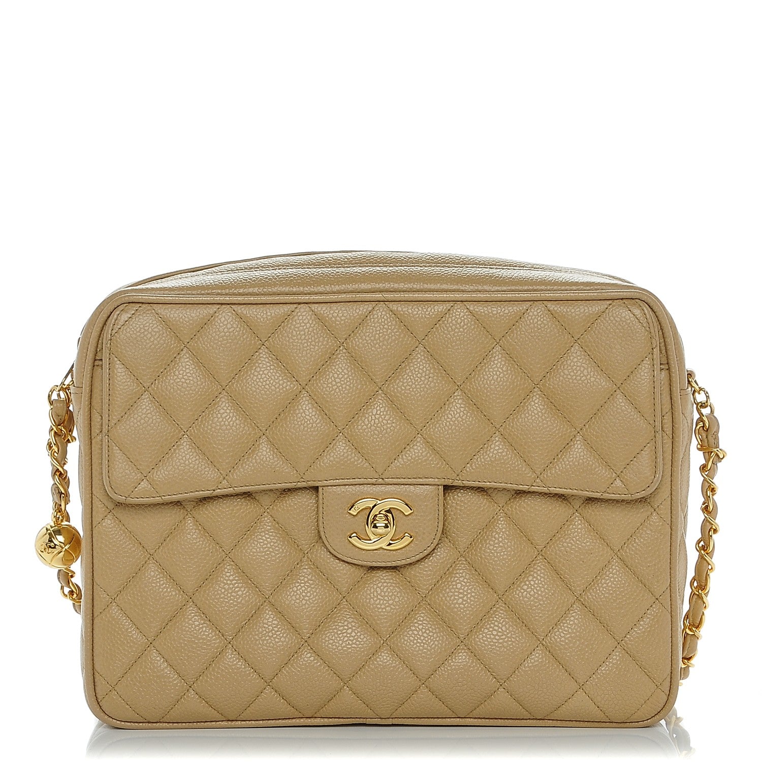 Chanel Caviar Quilted Camera Case Beige 1 of 9